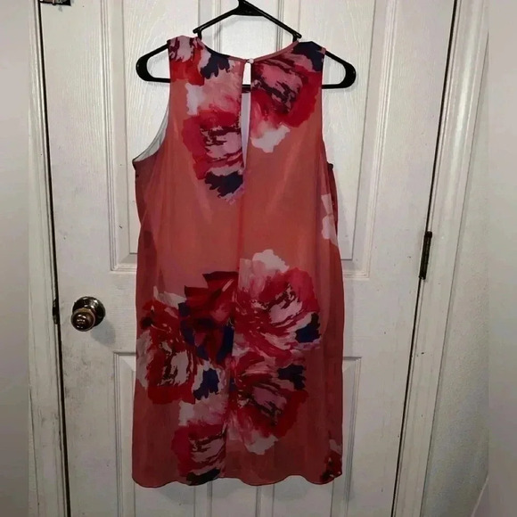 Calvin Klein pink floral sleeveless shift dress size Small - Picture 4 of 5